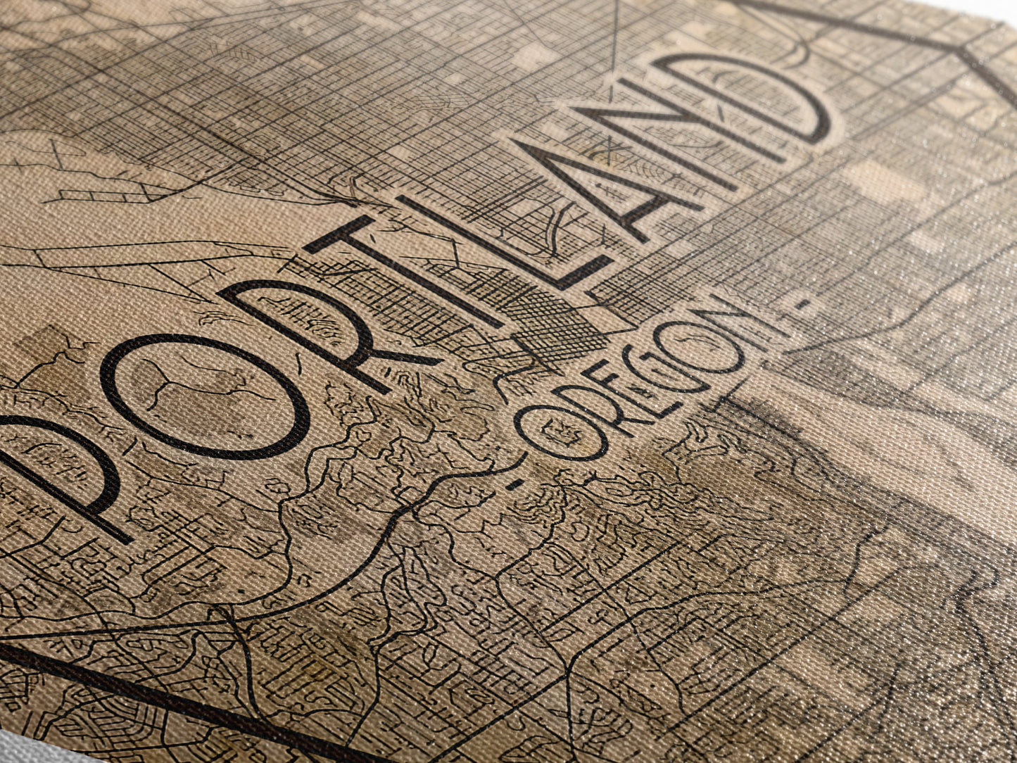 Portland Diamond Shaped Travel Poster, Custom Diamond Shaped Wall Art, City Map Canvas