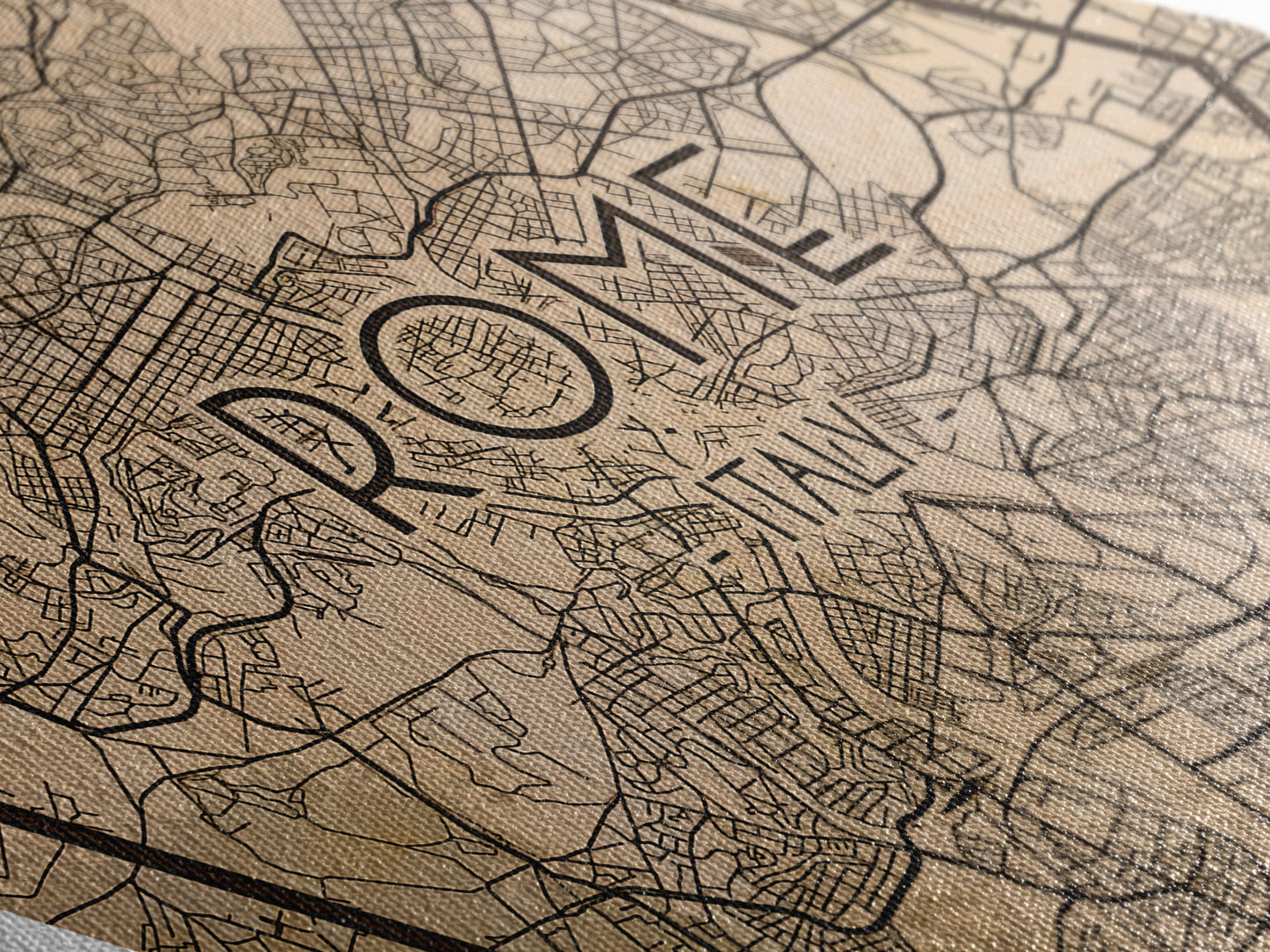 Rome - Italy Diamond Shaped Travel Poster, Custom Diamond Shaped Wall Art, City Map Canvas