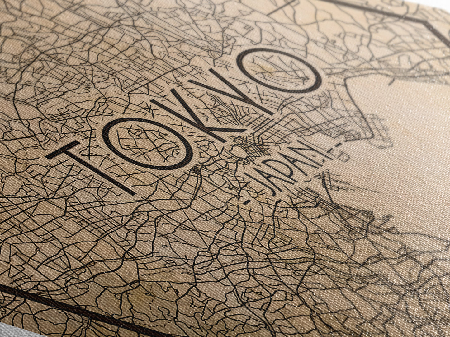 Tokyo - Japan Diamond Shaped Travel Poster, Custom Diamond Shaped Wall Art, City Map Canvas