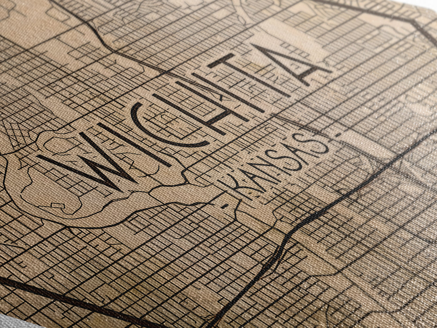 Wichita Diamond Shaped Travel Poster, Custom Diamond Shaped Wall Art, City Map Canvas