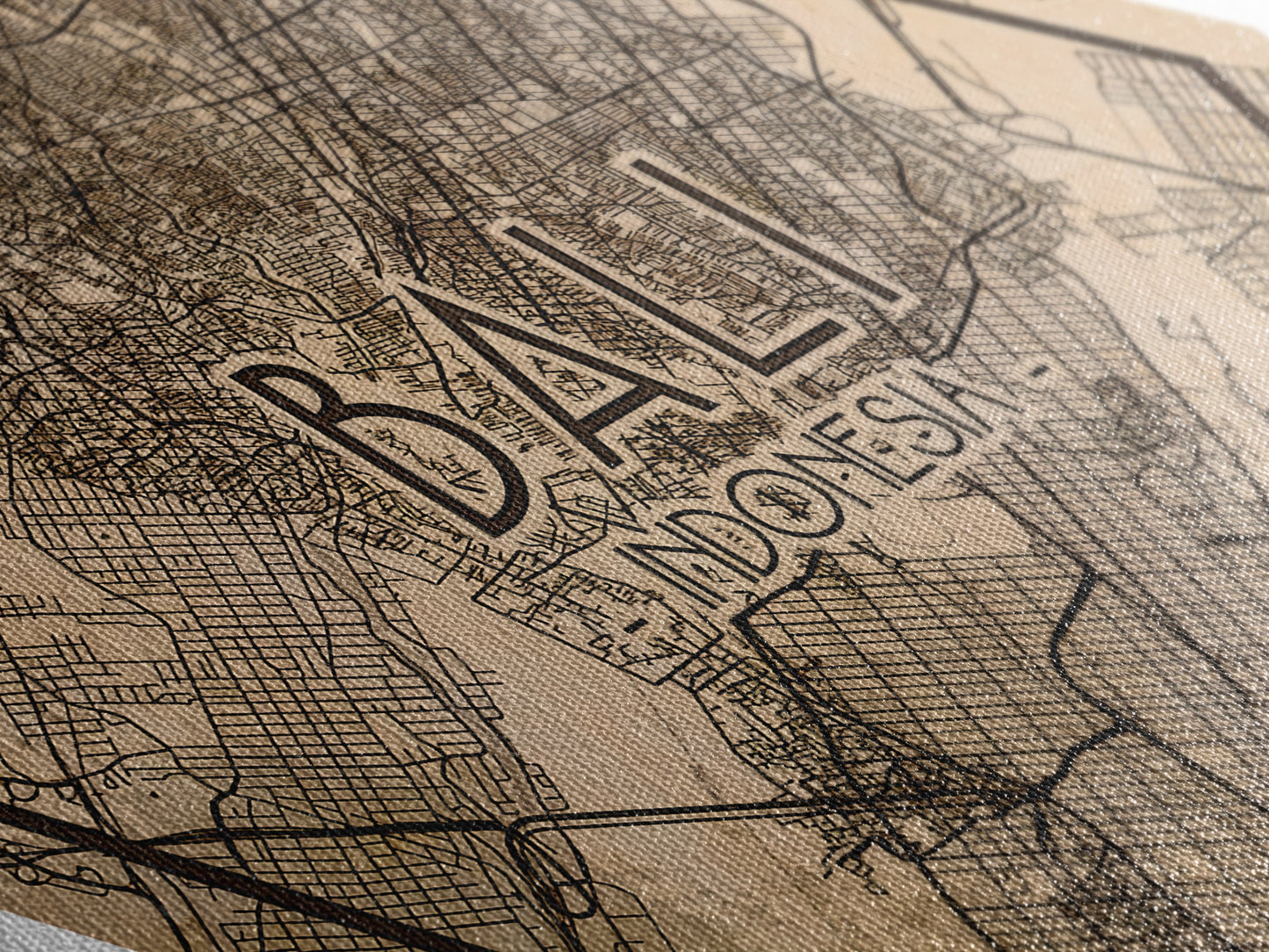 Bali - Indonesia Diamond Shaped Travel Poster, Custom Diamond Shaped Wall Art, City Map Canvas