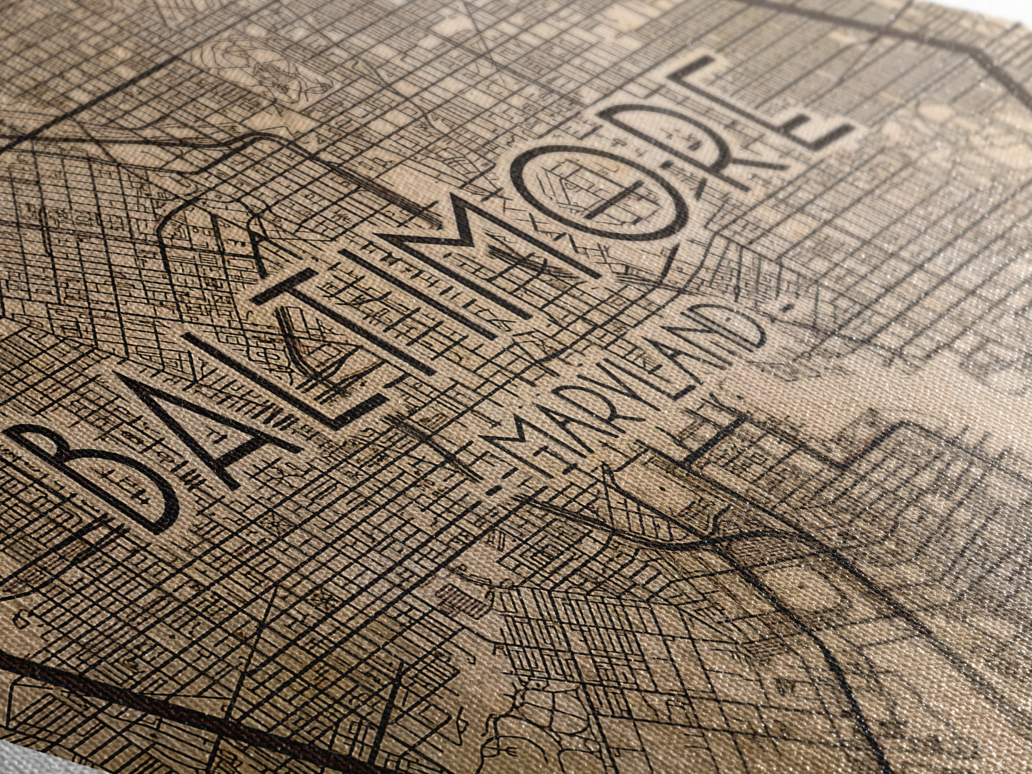 Baltimore Diamond Shaped Travel Poster, Custom Diamond Shaped Wall Art, City Map Canvas