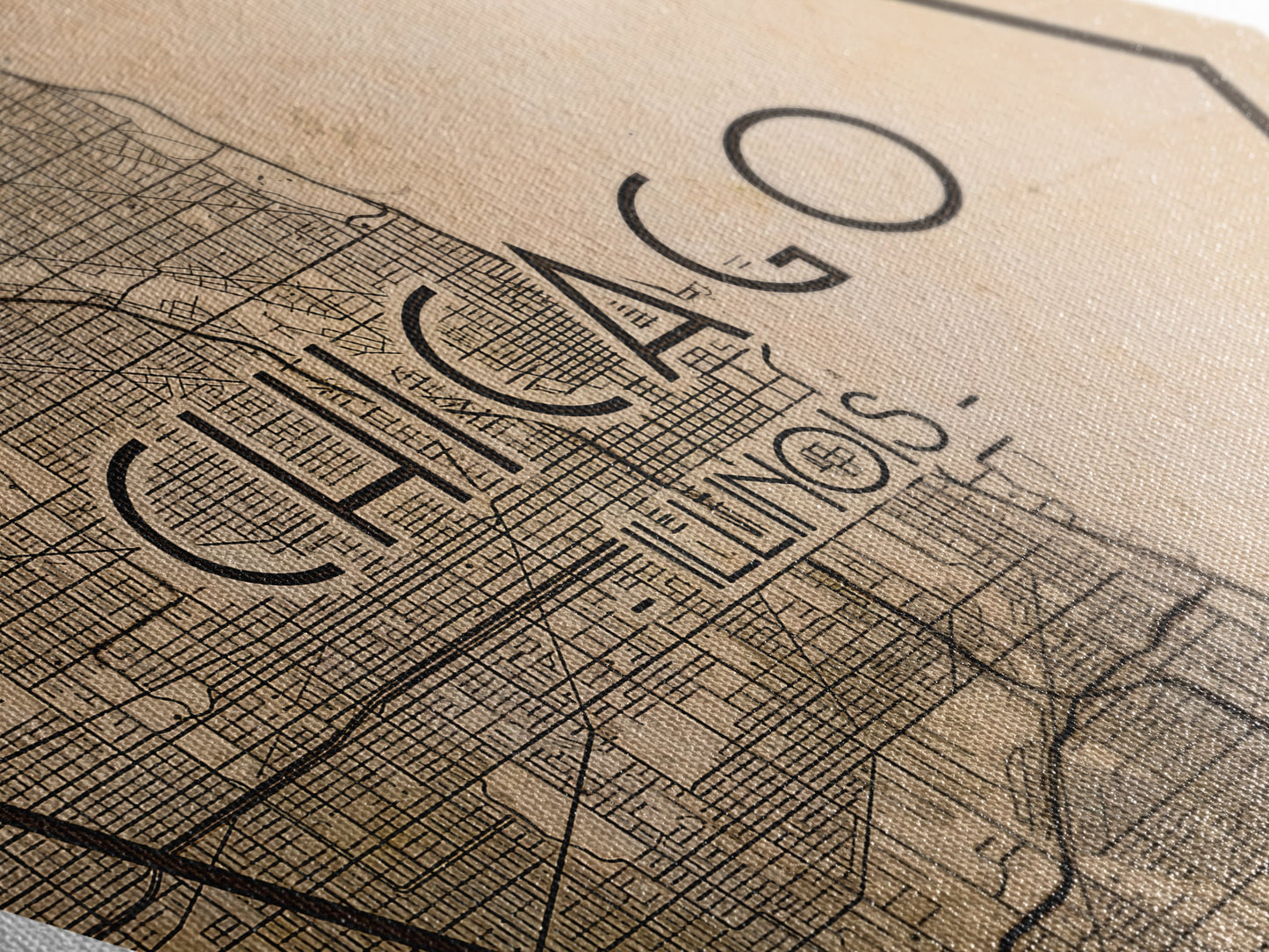 Chicago Diamond Shaped Travel Poster, Custom Diamond Shaped Wall Art, City Map Canvas