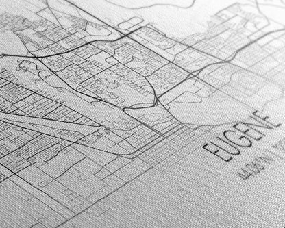 Eugene Street Map, Oregon Map, Map Art, Minimalist Art, Wall Art, Canvas Art, Newlywed Gift, Bar Wall Décor, Rustic Home Décor, Couples Gift