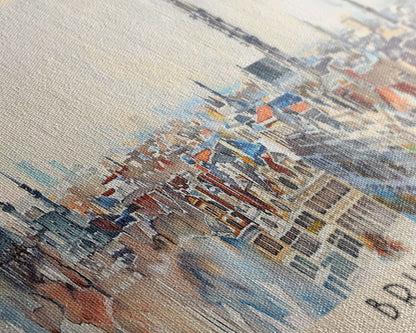 Brussels Belgium Panoramic Travel Poster, Framed Canvas Print or Metal Wall Art, Travel Art, Home Decor, Panoramic Painting, Midcentury Art