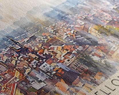 Castellon de la Plana Spain Wall Art, Panoramic Travel Poster, Panoramic Framed Canvas Print, City Wall Art, Wall Hanging Home Decor, Travel Art