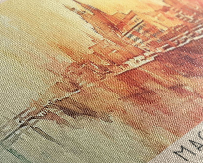 Magdeburg Germany Wall Art, Panoramic Travel Poster, Panoramic Framed Canvas Print, City Wall Art, Wall Hanging Home Decor, Travel Art