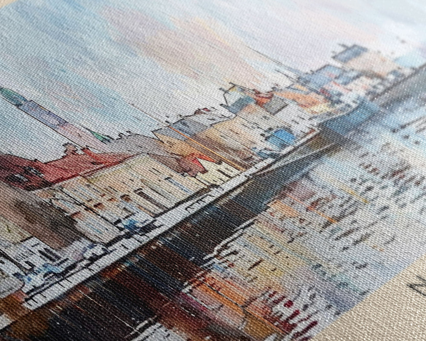 Narva, Estland – Panorama-Reiseposter, gerahmter Leinwanddruck oder Wandbild aus Metall, Reisekunst, Wohndekoration, Panoramagemälde, Kunst der Mitte des 20. Jahrhunderts