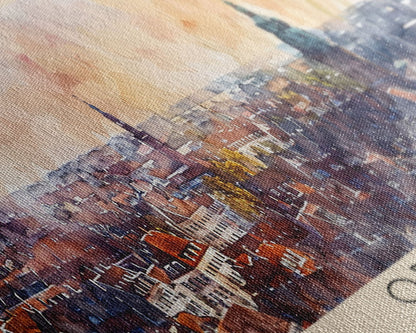 Odense, Dänemark – Wandbild, Panorama-Reiseposter, gerahmter Panorama-Leinwanddruck, Stadtbild, Wanddekoration, Reisekunst