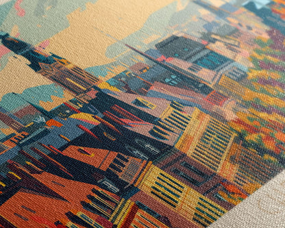 Chemnitz Germany Wall Art, Panoramic Travel Poster, Panoramic Framed Canvas Print, City Wall Art, Wall Hanging Home Decor, Travel Art