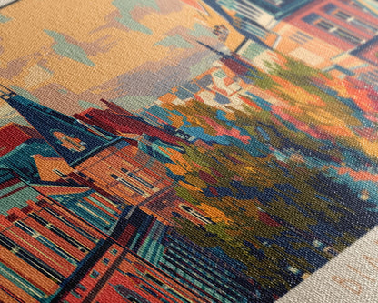 Bialystok Poland Panoramic Travel Poster, Framed Canvas Print or Metal Wall Art, Travel Art, Home Decor, Panoramic Painting, Midcentury Art