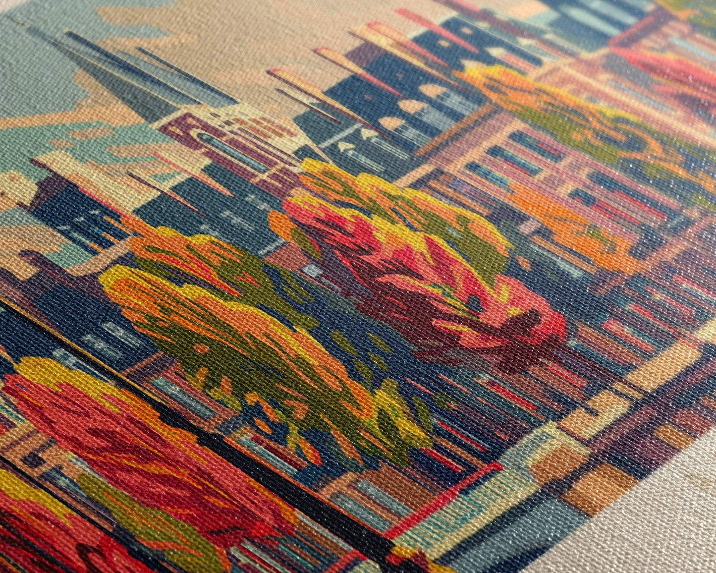 Breda Netherlands Panoramic Travel Poster, Framed Canvas Print or Metal Wall Art, Travel Art, Home Decor, Panoramic Painting, Midcentury Art