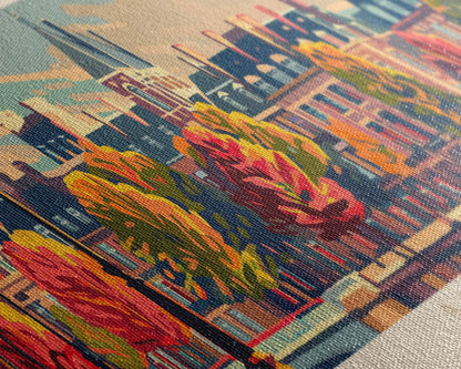 Breda Netherlands Panoramic Travel Poster, Framed Canvas Print or Metal Wall Art, Travel Art, Home Decor, Panoramic Painting, Midcentury Art