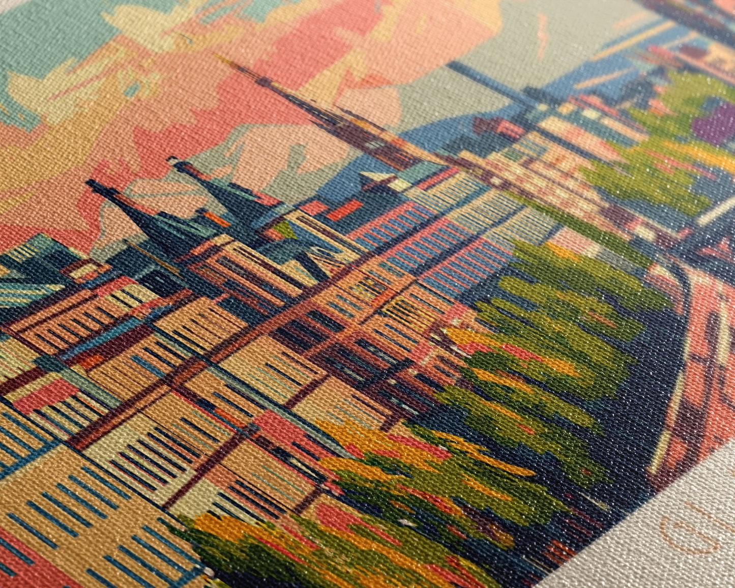 Glasgow, Vereinigtes Königreich – Reisekunst, Stadtkunst, gerahmter Leinwanddruck oder Wandbild aus Metall, Europa-Reiseposter, Panorama-Wandbild, extra breites Wandbild