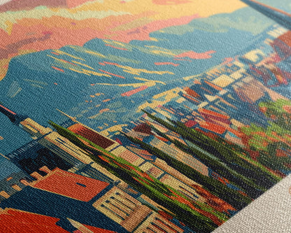 Gyor Hungary Wall Art, Panoramic Travel Poster, Panoramic Framed Canvas Print, City Wall Art, Wall Hanging Home Decor, Travel Art