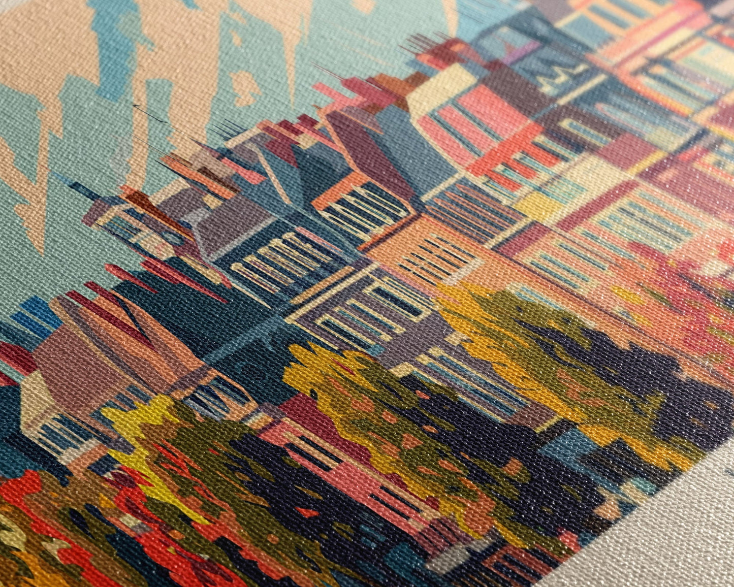 Kiel Germany Panoramic Travel Poster, Framed Canvas Print or Metal Wall Art, Travel Art, Home Decor, Panoramic Painting, Midcentury Art