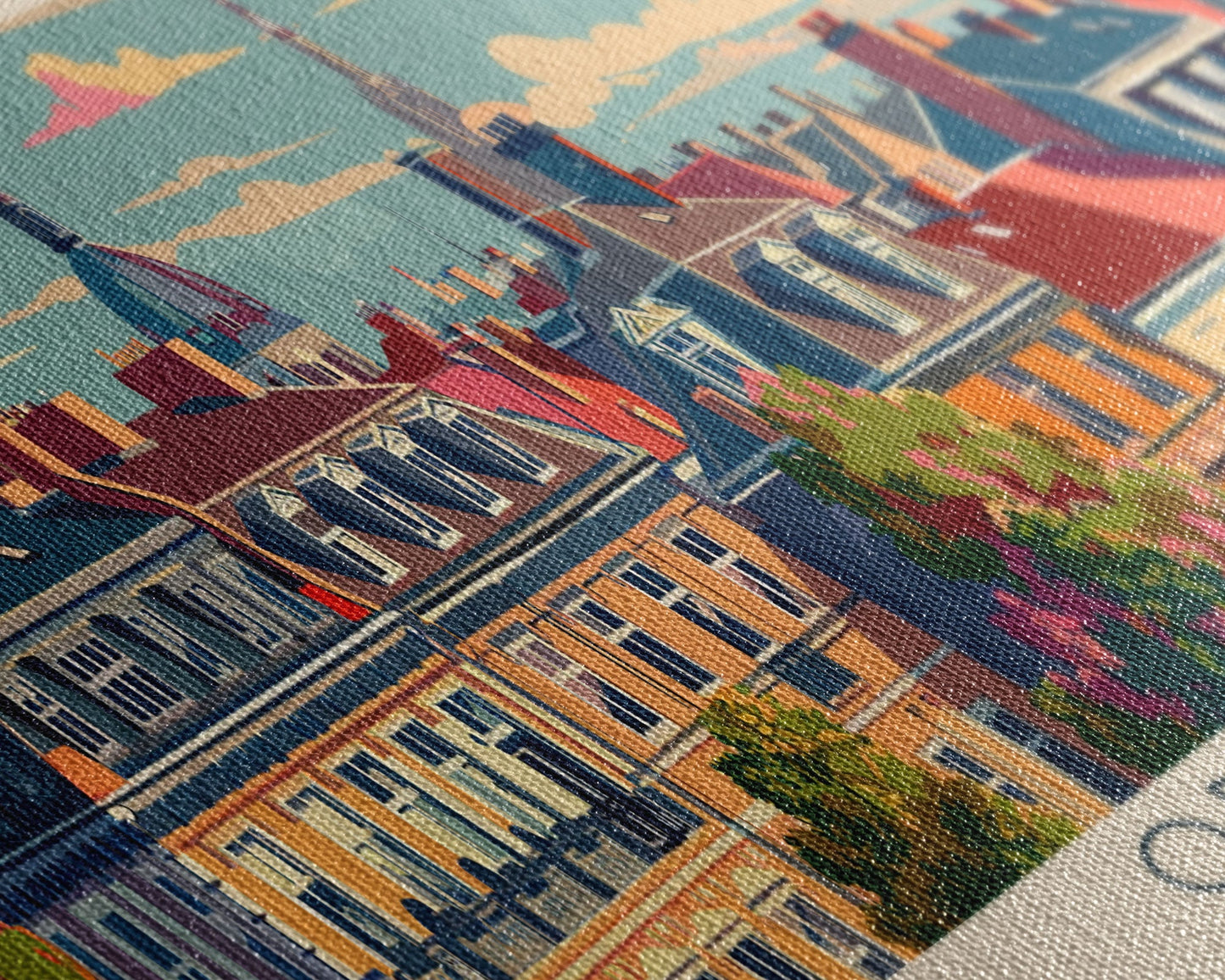 Odense, Dänemark – Wandbild, Panorama-Reiseposter, gerahmter Panorama-Leinwanddruck, Stadtbild, Wanddekoration, Reisekunst