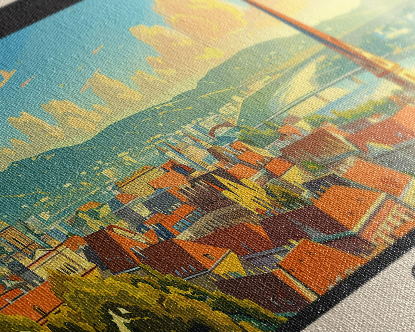 Gyor Hungary Wall Art, Panoramic Travel Poster, Panoramic Framed Canvas Print, City Wall Art, Wall Hanging Home Decor, Travel Art