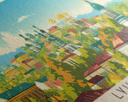 Reisekunst aus Ljubertsy, Russland: Stadtansichten, gerahmte Leinwanddrucke oder Wandbilder aus Metall, Europa-Reiseposter, Panorama-Wandbilder, extra breite Wandbilder