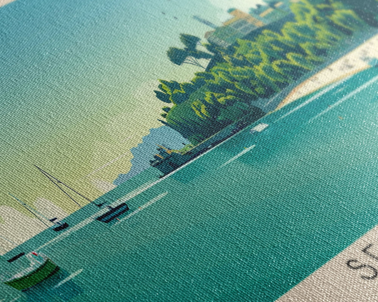 Setbal Portugal Travel Print Wall Art, Panoramic City Art, Travel Art, Wall Decor, Vacation Gift, Framed Canvas Print Or Metal Art