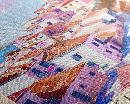 Scenic A Coruńa Spain Seaside Town, Framed Canvas Print, Perfect for Bedroom Art, Coastal Style, Home Decor Wall Art