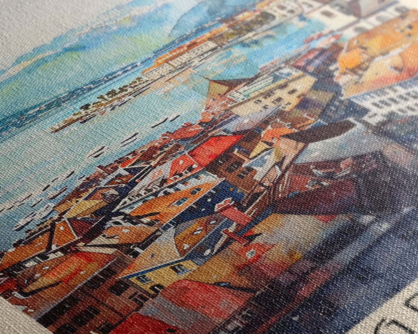 Geneva, Switzerland Travel Poster Art, Framed Canvas Print for Living Room or Bedroom, Scenic Wall Art, Home Decoration