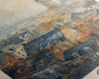 Genk, Belgium Travel Poster Art, Framed Canvas Print for Living Room or Bedroom, Historic Wall Art, Home Decoration