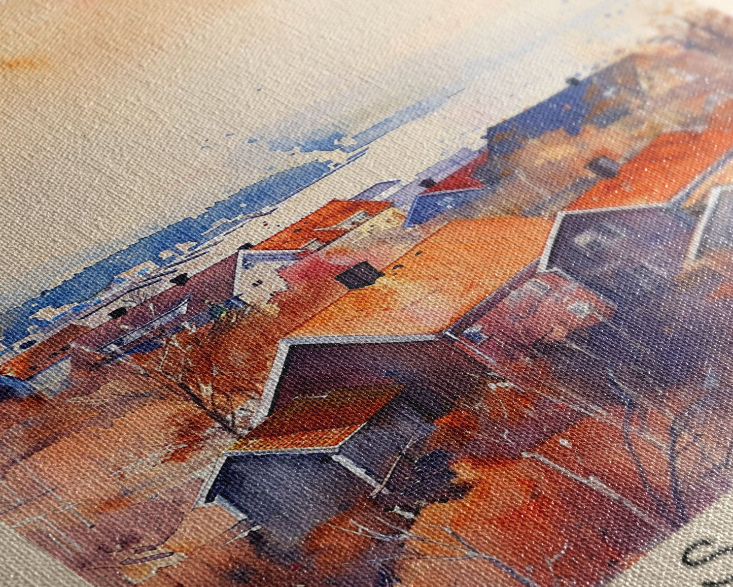 Helsingborg Sweden Coastal Town Art, Framed Canvas Wall Art, Home Decor, Living Room Art, Scandinavian Poster, Wall Decor, Travel Poster Art