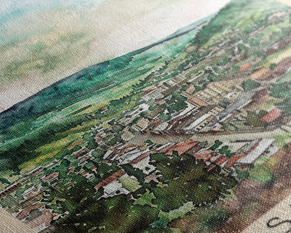 Krasnoyarsk Russia Travel Poster Framed Canvas Print, Watercolor Cityscape, Home Decor, Wall Art, Scenic Painting, Travel Print, Artistic Gift