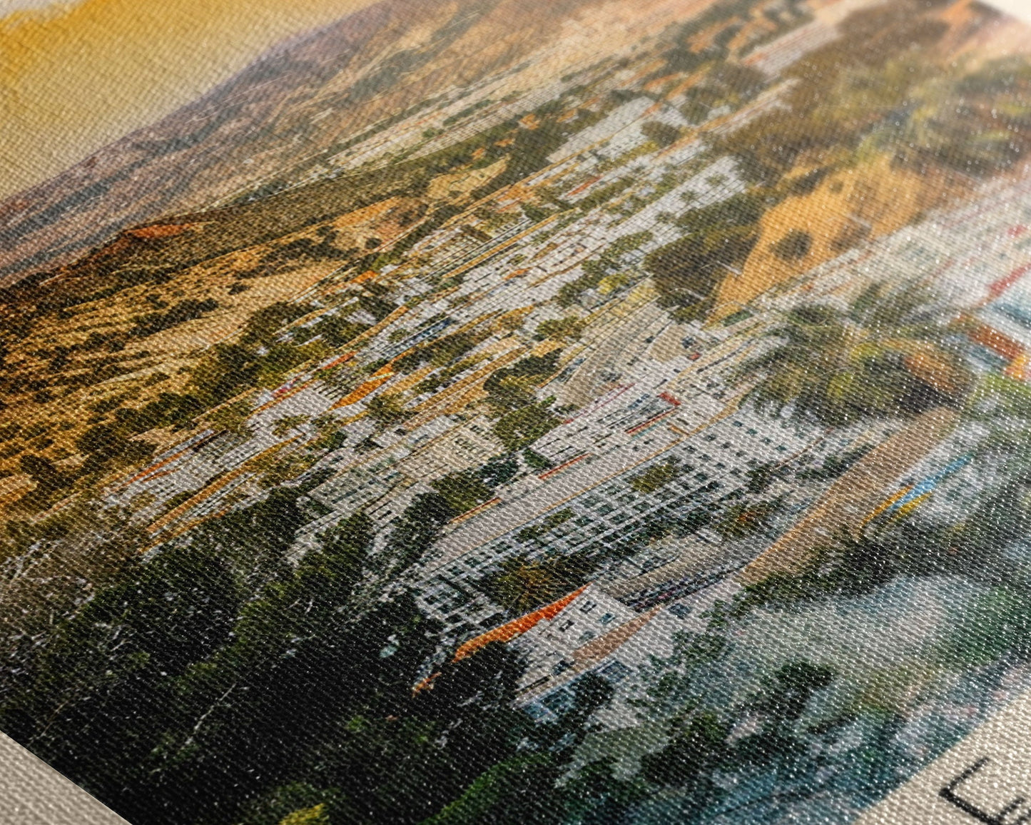 Leganes Spain Travel Poster Framed Canvas Print, Vibrant Cityscape, Watercolor Painting, Wall Art, Home Decor, Travel Print, Artistic Gift