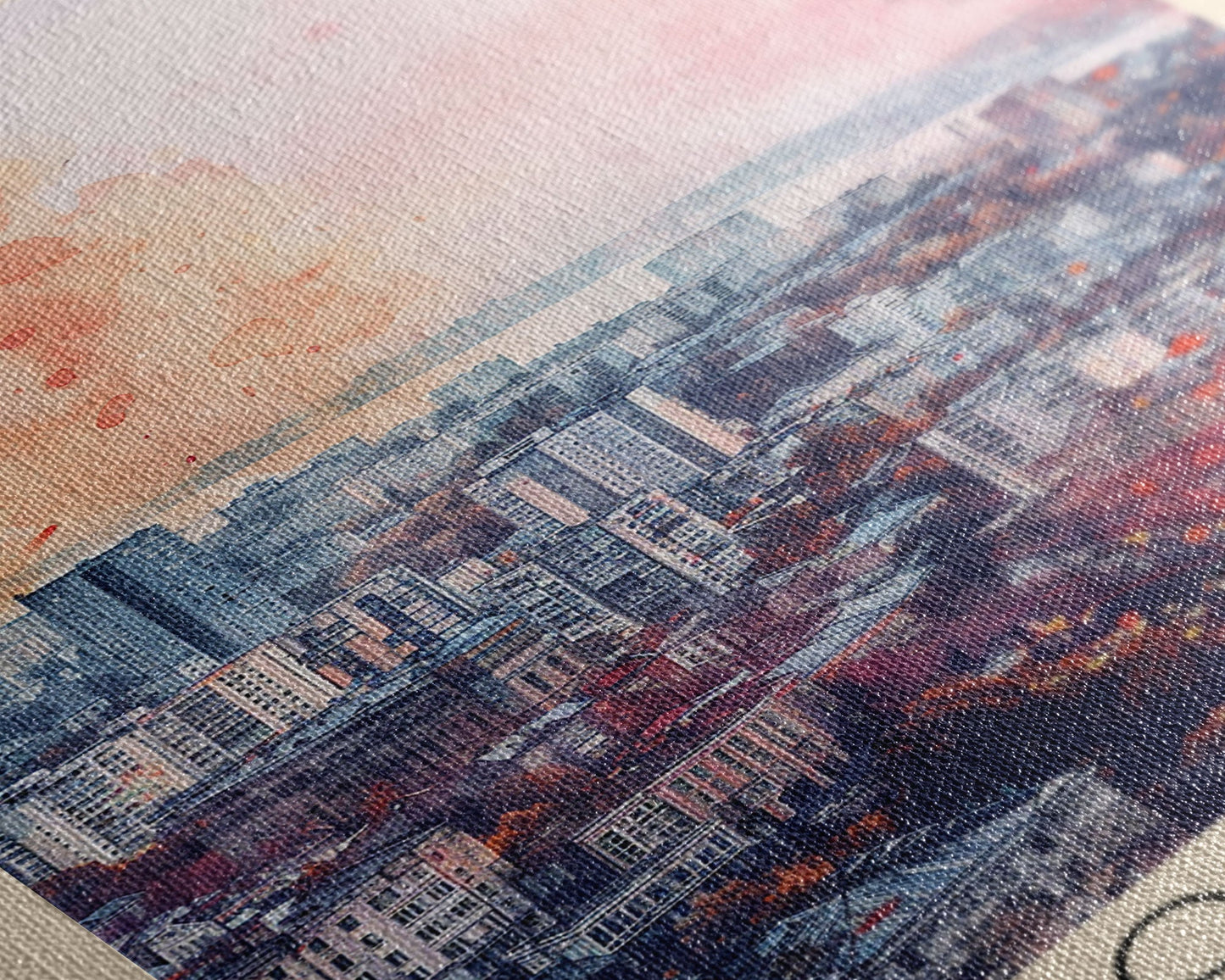 Odesa Ukraine Travel Poster Framed Canvas Print, Watercolor Painting, Scenic Wall Art, Home Decor, Ukrainian Coastal Scene, Vibrant Art