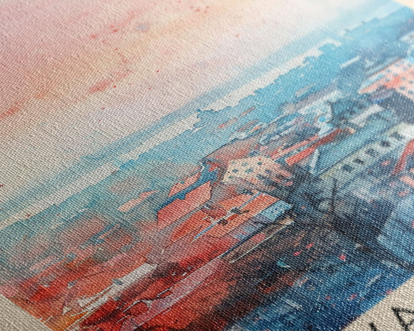 Sevastopol Ukraine Travel Poster Framed Canvas Print, Watercolor Painting, Scenic Wall Art, Home Decor, Ukrainian Seaside, Classic Art