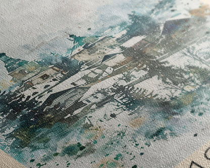 Smolensk Russia Travel Poster Framed Canvas Print, Watercolor Painting, Scenic Wall Art, Home Decor, Russian Landscape, Classic Art