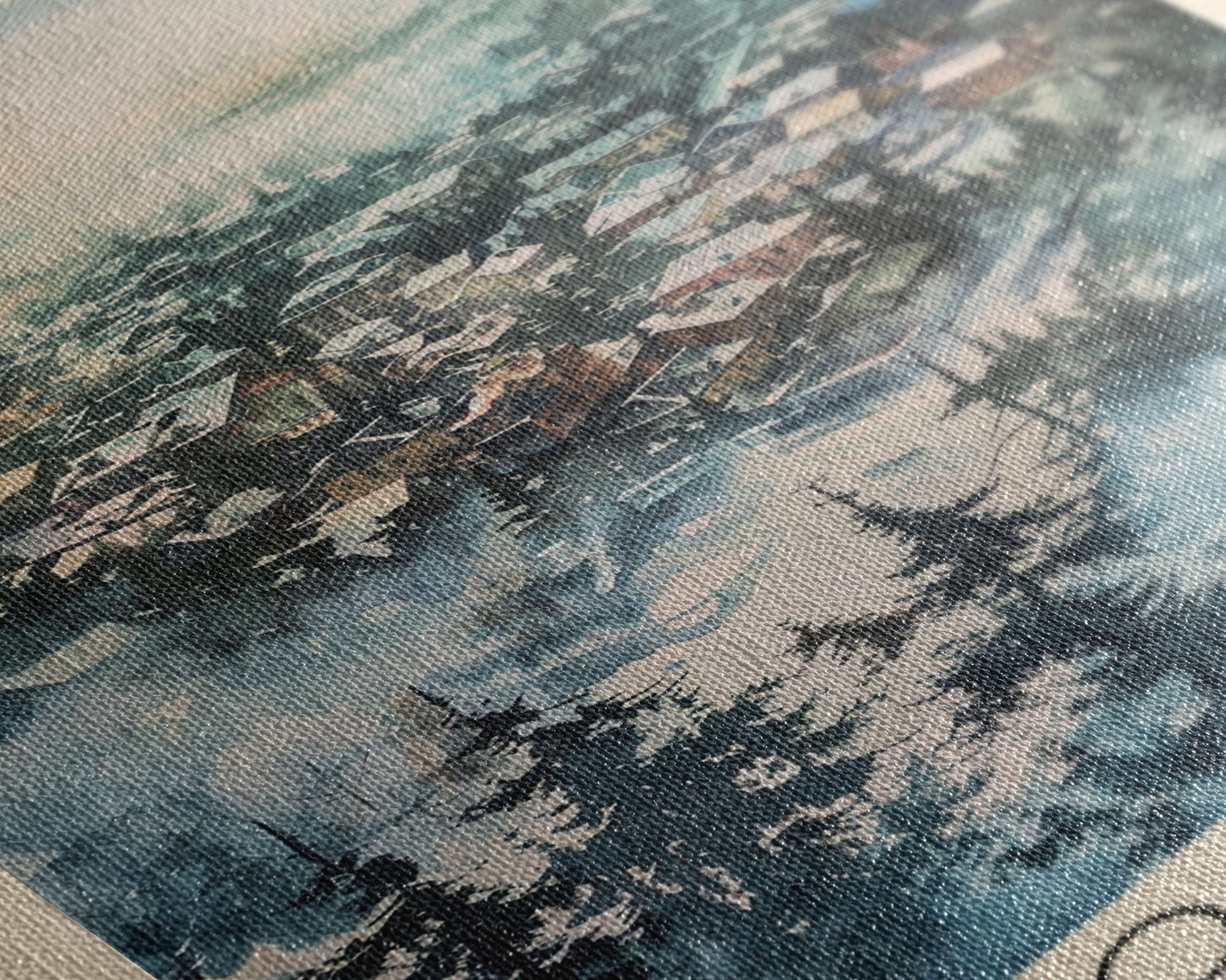 Vologda Russia Travel Poster Framed Canvas Print, Watercolor Painting, Scenic Wall Art, Home Decor, Russian Landscape, Rustic Art