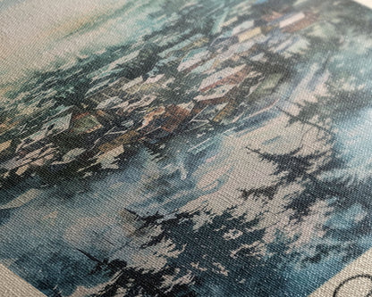 Vologda Russia Travel Poster Framed Canvas Print, Watercolor Painting, Scenic Wall Art, Home Decor, Russian Landscape, Rustic Art