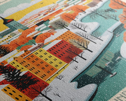 Arkhangelsk Russia Travel Poster Framed Canvas Print, Midcentury Modern Art, Pop Art Wall Decor, Home Decor, Vacation Gift, Living Room Art