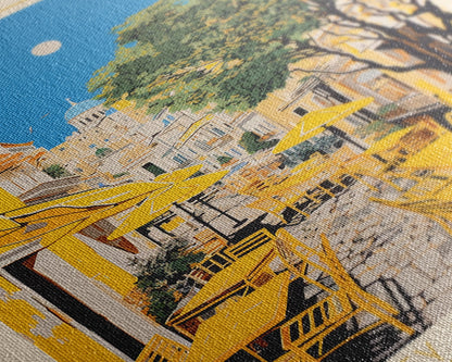 Athens Greece Travel Poster Framed Canvas Print, Midcentury Modern Art, Pop Art Wall Decor, Home Decor, Vacation Gift, Living Room Art