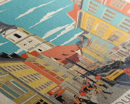 Augsburg Germany Travel Poster Framed Canvas Print, Midcentury Modern Art, Pop Art Wall Decor, Home Decor, Vacation Gift, Living Room Art