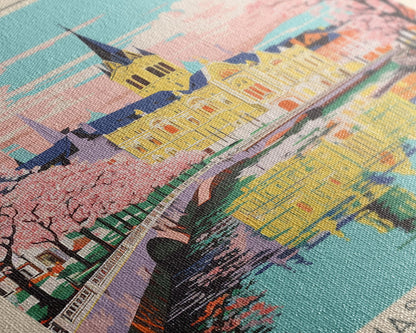 Belgorod Russia Travel Poster Framed Canvas Print, Midcentury Modern Art, Pop Art Wall Decor, Home Decor, Vacation Gift, Living Room Art