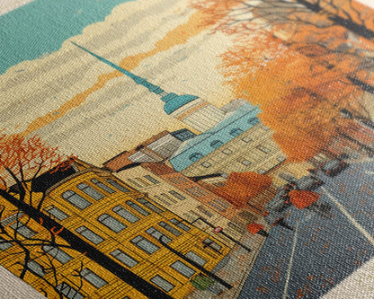 Berlin Germany Travel Poster Framed Canvas Print, Midcentury Modern Art, Pop Art Wall Decor, Home Decor, Vacation Gift, Living Room Art