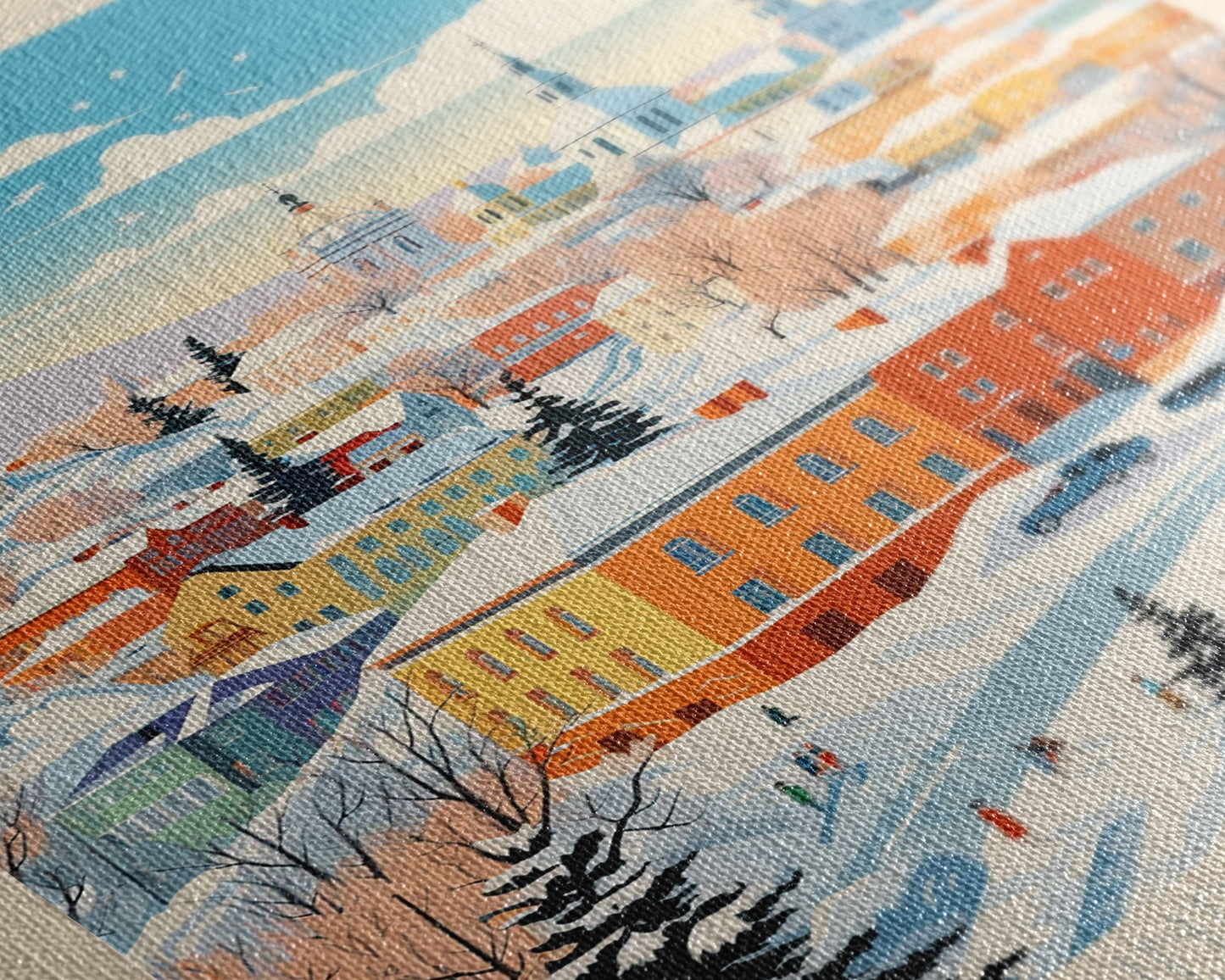 Chelyabinsk Russia Travel Poster Framed Canvas Print, Midcentury Modern Art, Pop Art Wall Decor, Home Decor, Vacation Gift, Living Room Art