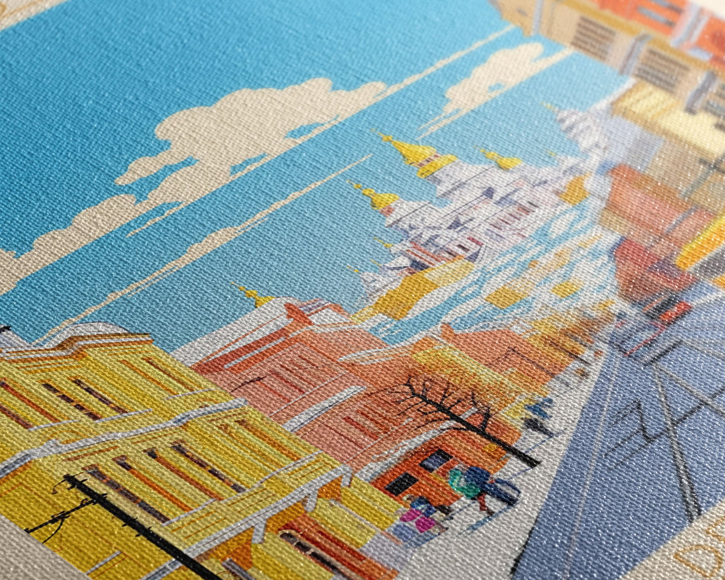 Cherepovets Russia Travel Poster Framed Canvas Print, Midcentury Modern Art, Pop Art Wall Decor, Home Decor, Vacation Gift, Living Room Art