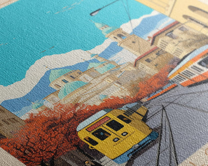 Kayseri Turkey Travel Poster Framed Canvas Print, Midcentury Modern Art, Pop Art Wall Decor, Scenic Wall Art, Living Room Decoration, Office Art