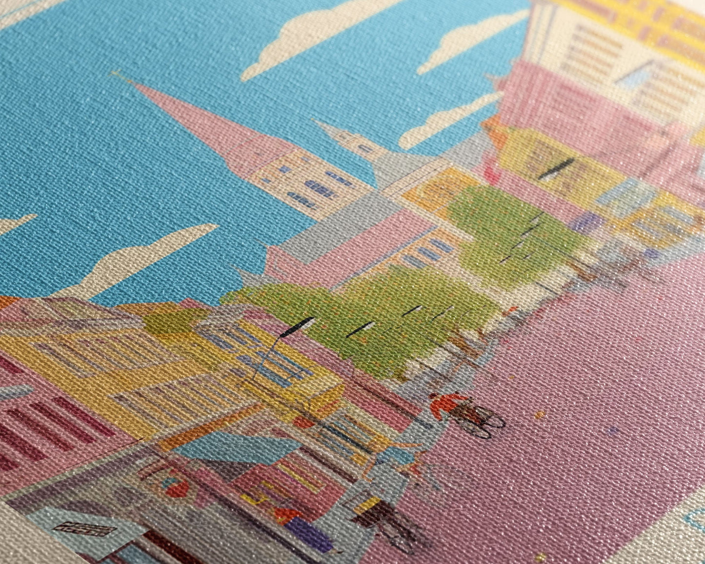 Pleven Bulgaria Travel Poster Framed Canvas Print, Midcentury Modern Art, Pop Art Wall Decor, Scenic Wall Art, Living Room Decoration, Office Gift