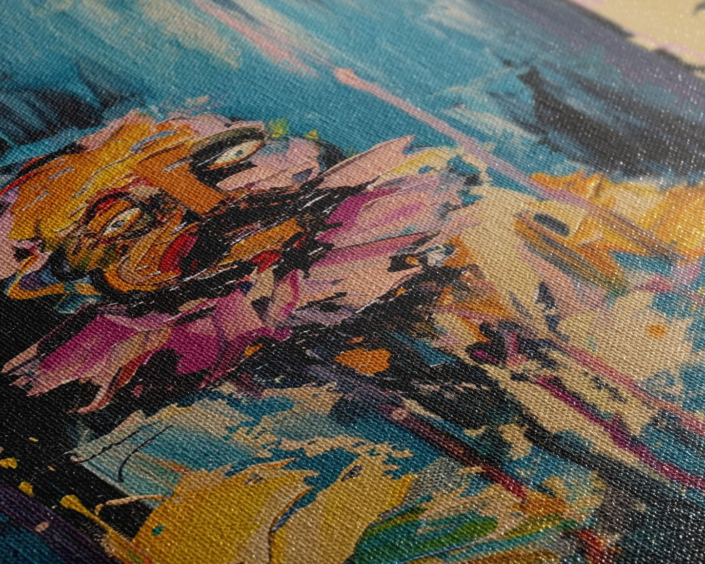 Halloween Ghost with Apple, Framed Canvas Print, Wall Art, Spooky Decor, Halloween Decoration, Living Room Art, Unique Gift