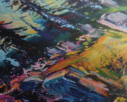 Haunted Path Framed Canvas Print, Halloween Wall Art, Spooky Walkway, Ghostly Forest, Haunted Trees, Gothic Decor, Fall Decoration