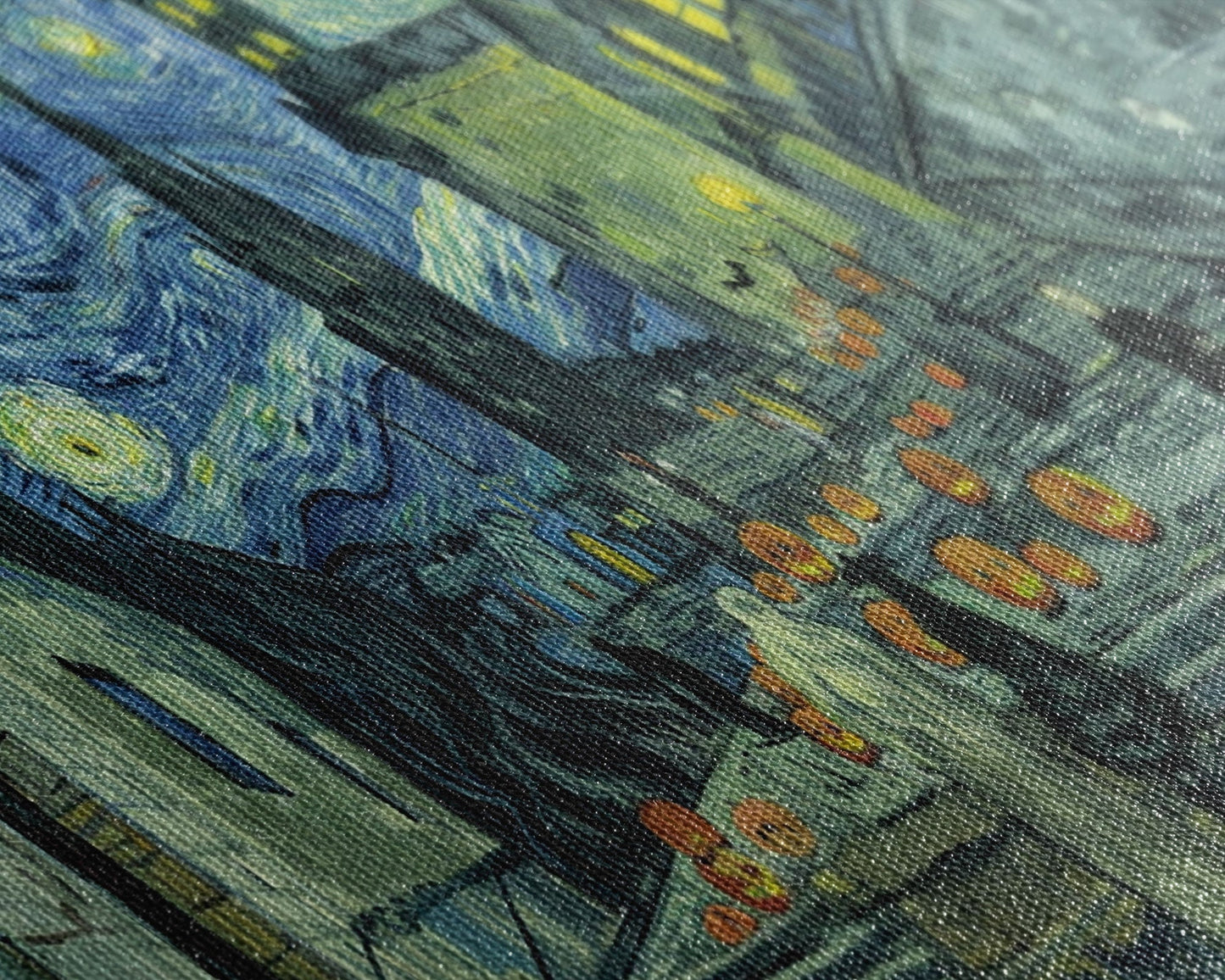 Spooky Gothic Wall Art, Framed Canvas Print, Haunted Staircase