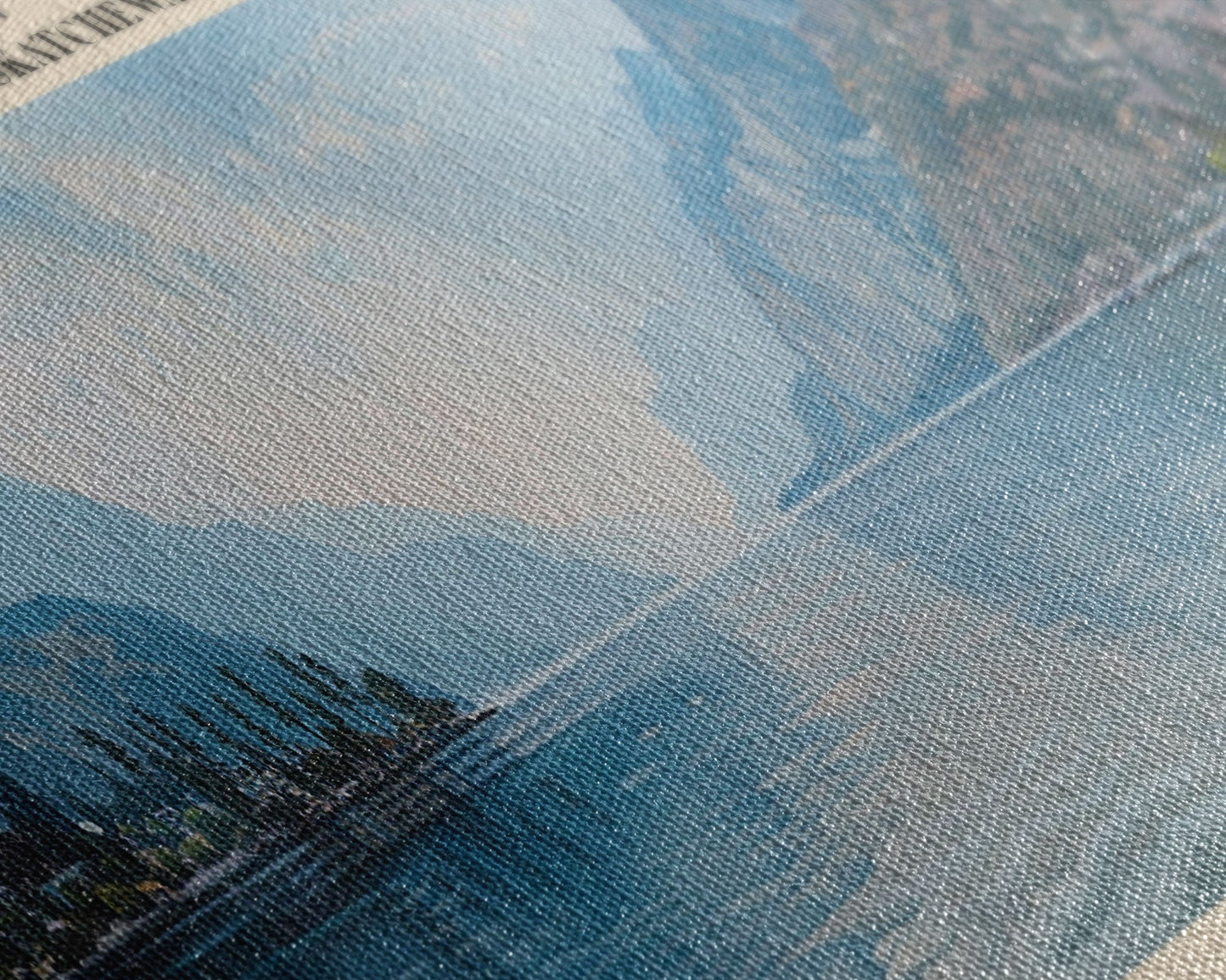 Basin Lake Panoramic Framed Canvas Print, Lake House Decor, Scenic Painting, Travel Poster, Rustic Art, Nature Wall Art