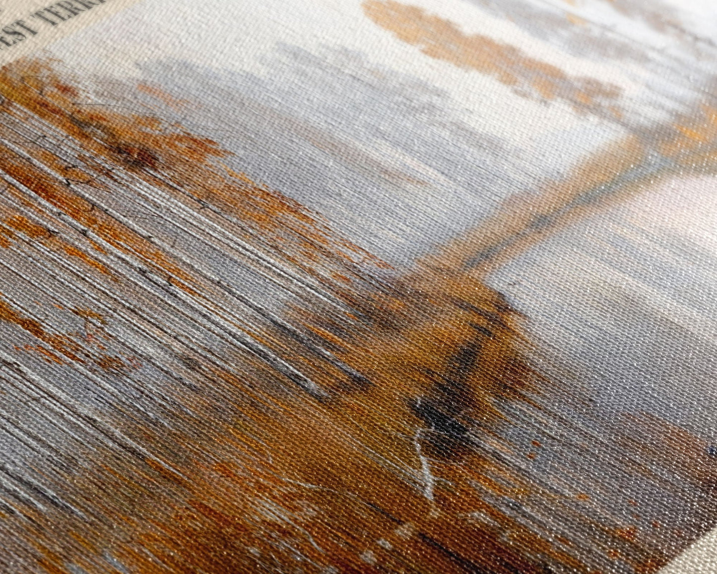 Birch Lake Framed Canvas Print, Panoramic Lake House Decor, Scenic View, Travel Poster, Rustic Art, Lake Painting