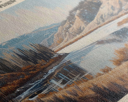 Bradley Lake Wyoming Framed Canvas Print, Panoramic Lake House Decor, Wall Art, Travel Poster, Rustic Lake Painting, Nature Art